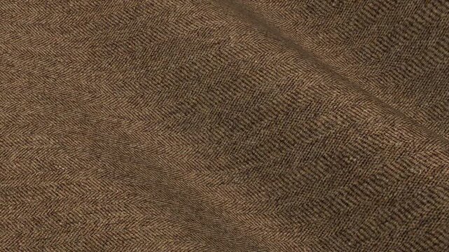 Autumn Rust Herringbone Tweed Fabric shimmering in warm earthy waves of traditional heather wool texture for classic British country style fashion