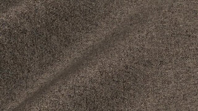 Elegant Deep Brown Tweed Fabric draping in soft chocolate colored waves of premium textured wool material for sophisticated autumn tailored clothing