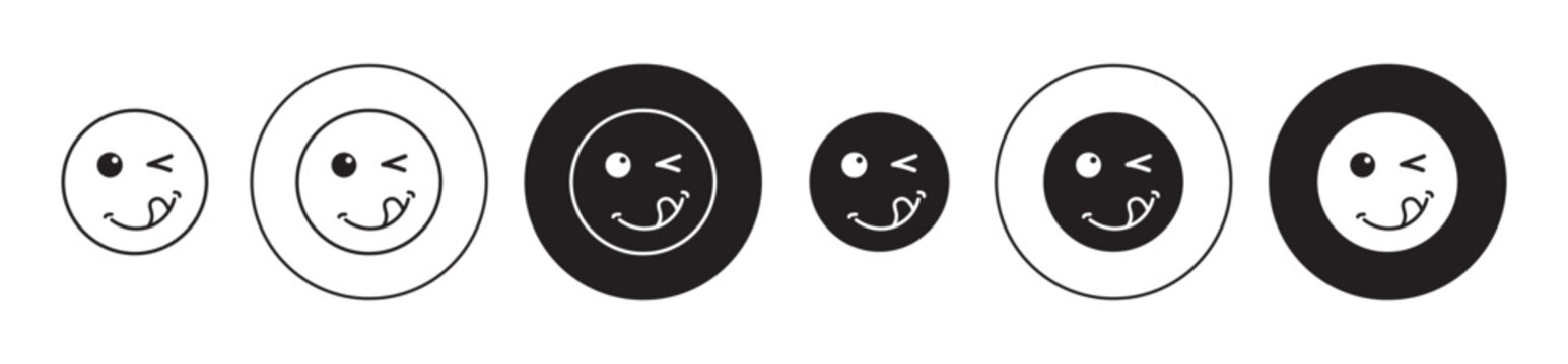 Savouring Food Emoji icons collection in black filled and stroke line style