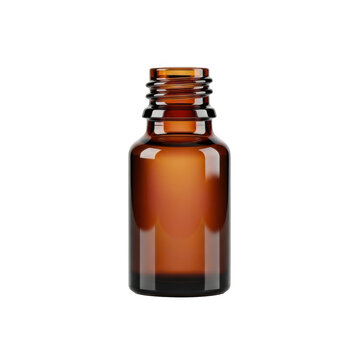 Small amber glass dropper bottle with brown liquid