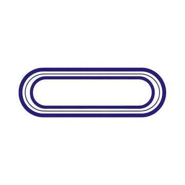 Blue outline oval button icon