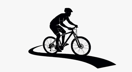 Obraz premium Silhouetted Cyclist in Motion.