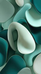 Obraz premium Abstract shapes with a gradient of green and teal colors modern digital design