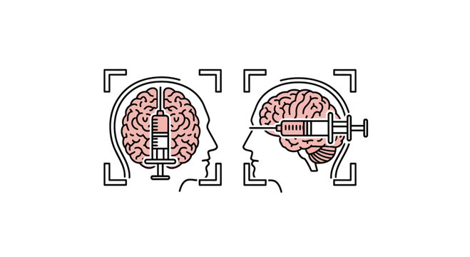 Brain Injection Concept: Medical Treatment, Therapy, or Mind Control