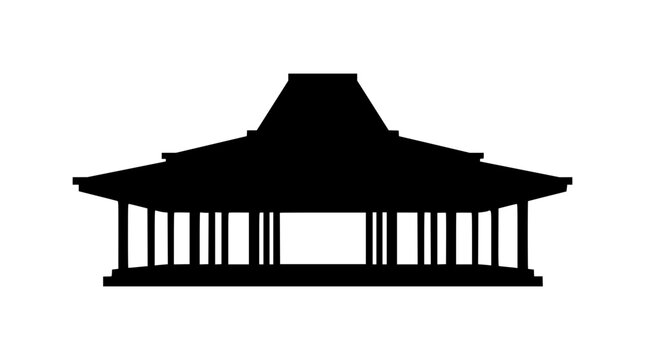 Javanese Joglo House Silhouette Traditional Indonesian Architecture