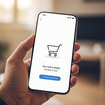 EmptyShoppingCartOnSmartphoneInterface.