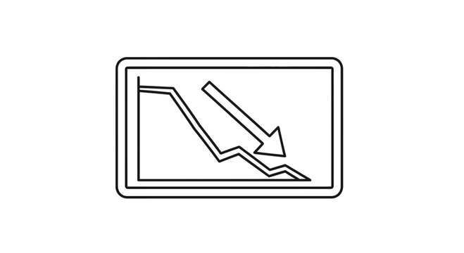 Graph Showing Downward Trend with Arrow, Business Decline Concept