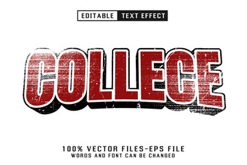 Grunge College Varsity 3D Text Effect Vector © AFahrur