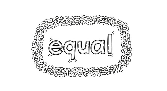 Equal Sign Word Art - Equality Concept Illustration