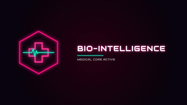 Bio Intelligence Medical HUD Interface with Heartbeat ECG Monitor for Healthcare Tech Animation