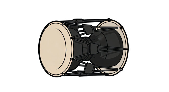 Drum with black metal hardware.