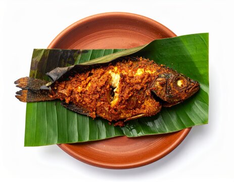 Kerala Karimeen Pollichathu On Terracotta Plate