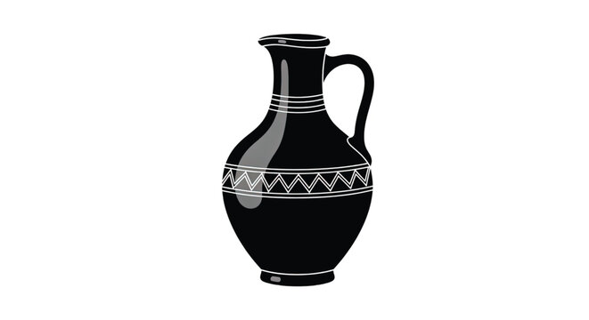 Ancient Greek Black Ceramic Jug.