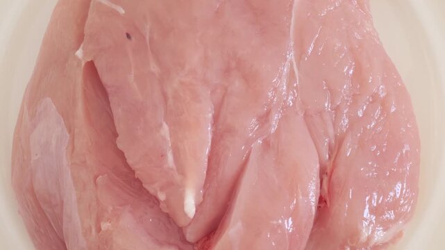 Raw turkey breast fillet meat cooking preparation