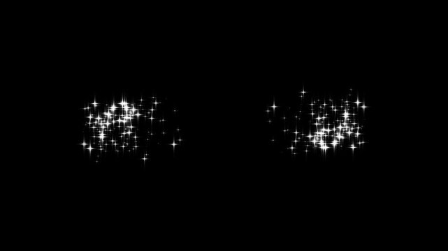 Glittering Star Line and Circle Sparkle on Black Background: Twinkle Magic Dust Animation, Luxury White Glitter Sparkles Star Trail, Magic Dust, Pixie Dust Path and Christmas Glitter Stars 4K