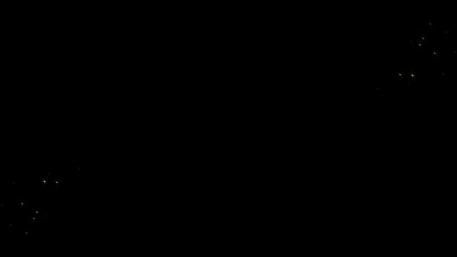 Glittering Star Line and Circle Sparkle on Black Background: Twinkle Magic Dust Animation, Luxury White Glitter Sparkles Star Trail, Magic Dust, Pixie Dust Path and Christmas Glitter Stars 4K