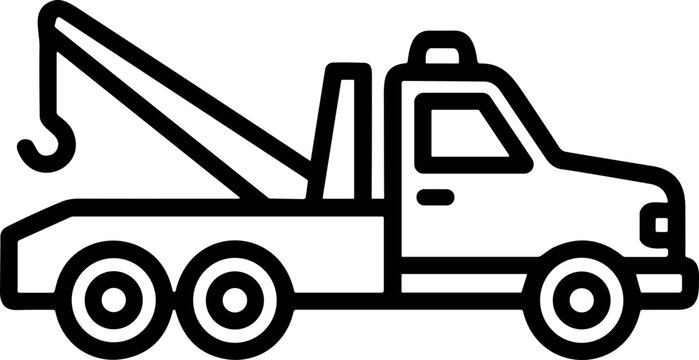 Tow Truck Icon - Vehicle Recovery and Assistance Service Symbol