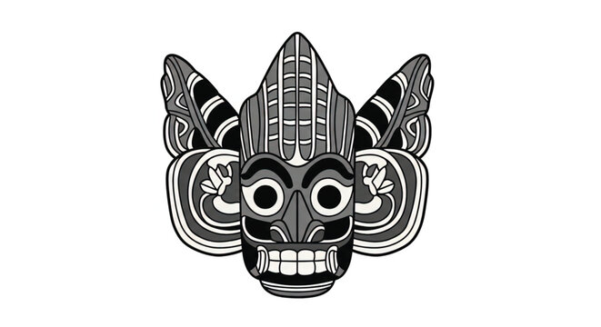 Balinese mask with large eyes.