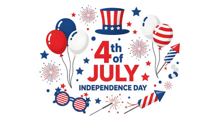 Fototapeta premium Vibrant 4th of july celebration illustration
