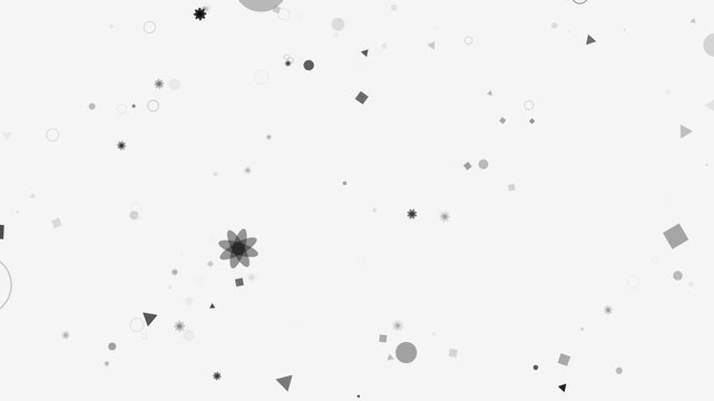 Confetti and stars on white background