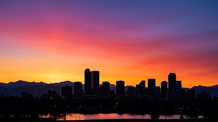 Fototapeta premium sunset over the city