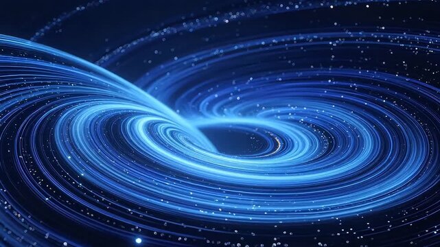 Blue swirling light patterns in space