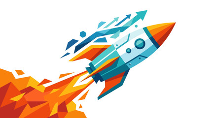 Rocket Ship Blasting Off Into Space. © Ariya