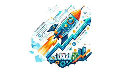Rocket Ship Launching into Space. © Ariya