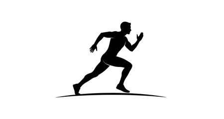 Fototapeta premium Running man silhouette on transparent background