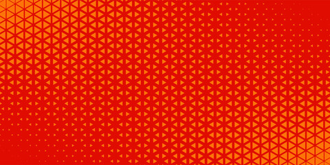 Fototapeta premium Dots halftone orange color pattern gradient texture with technology digital background. Dots pop art comics with summer background modern halftone