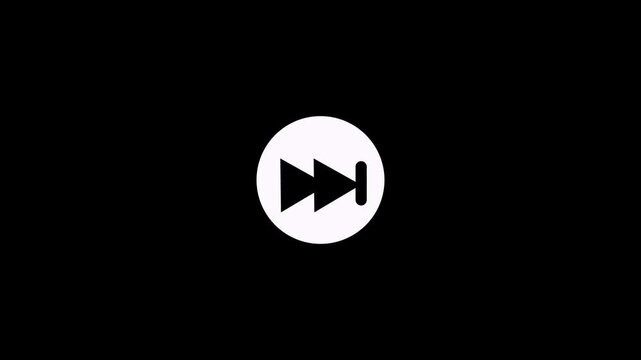 White Fast Forward Icon Inside Circle on Black Background play next