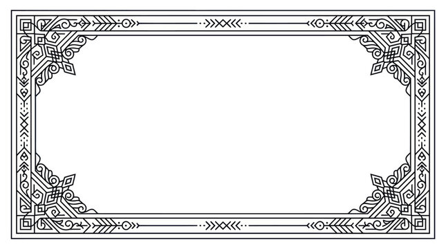 Art Deco Geometric Rectangular Frame