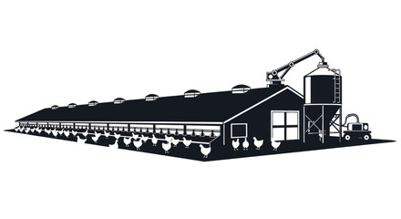 Modern Poultry Farm Vector Illustration © Dongane