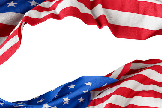 USA flag border on transparent
