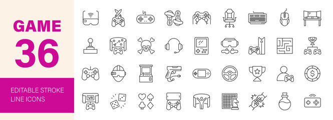 Gaming and E-Sport icon set. Editable line icons. Vector illustration. © Dear Lala