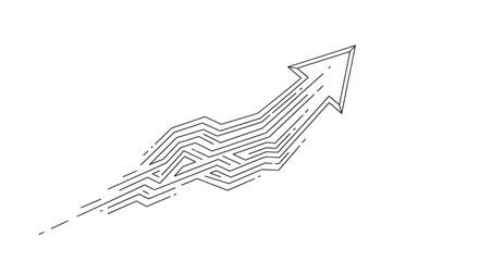 Minimalist Circuit Style Upward Arrow Vector © Vect