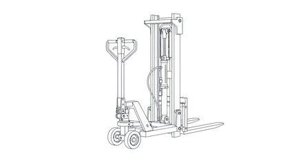 Manual Hydraulic Stacker Vector Illustration © Vect