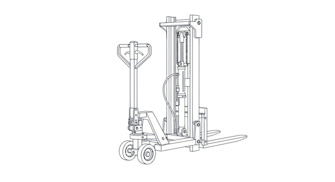 Manual Hydraulic Stacker Vector Illustration