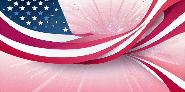 American flag background illustration with stars and stripes patriotic United States symbol design