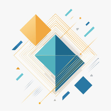 Abstract Geometric Composition with Diamonds and Lines