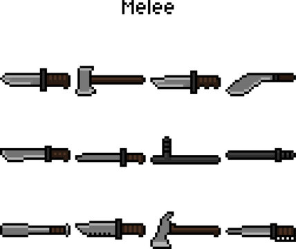 Pixel Art Melee Weapon Collection