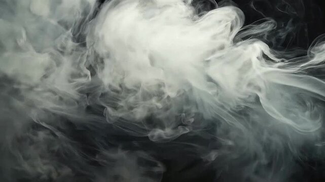 Abstract white smoke against dark background creates dynamic visual effect