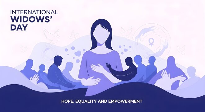 International Widows Day Illustration Promoting Hope Equality and Empowerment for Women