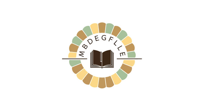 Minimalist Book Logo Design with Circular Decorative Border