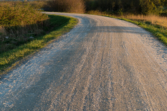 Canada, BC, Delta.  Hiking and biking trail along the dyke in Boundary Bay Regional Park.