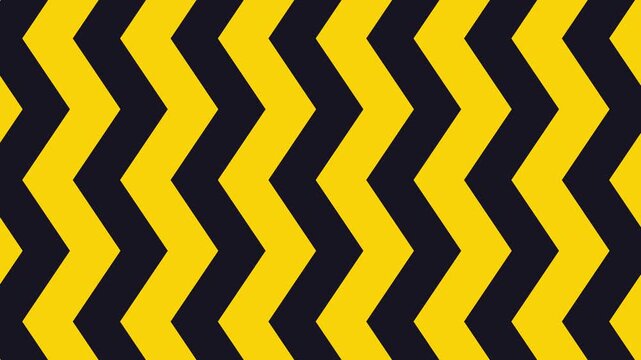 Yellow and black zigzag chevron pattern motion background