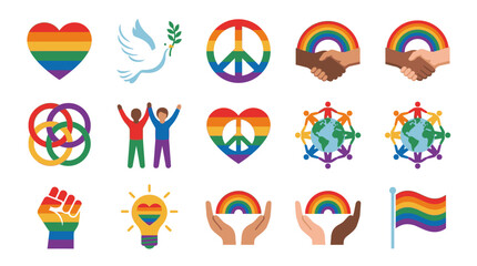 Fototapeta premium LGBTQ Pride Rainbow Symbols and Icons.