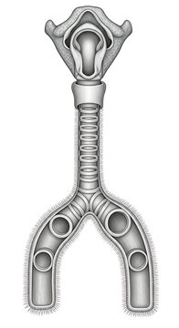 Illustration of an Anatomical Airway and Respiratory Tract Structure.