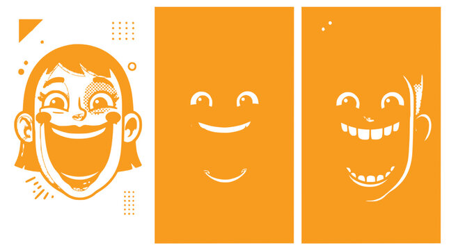 Happy Face Illustrations: Joyful Expressions and Emotions Collection