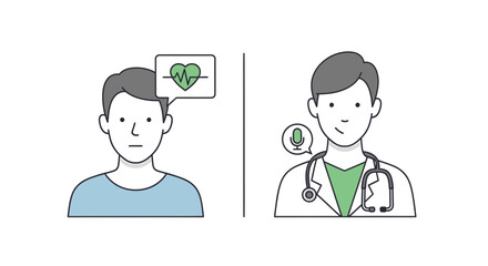 Fototapeta premium Doctor and patient in a telemedicine consultation, heart health check via video call